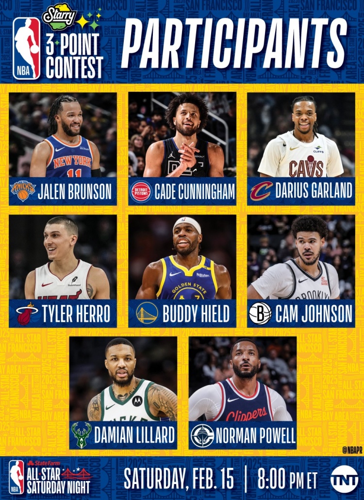  NBA全明星三分大賽名單：利拉德沖擊三連冠 希爾德、康寧漢姆在列