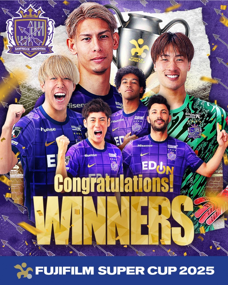 日超杯廣島三箭2-0神戶勝利船奪冠，共53343人現(xiàn)場觀戰(zhàn)創(chuàng)上座紀錄